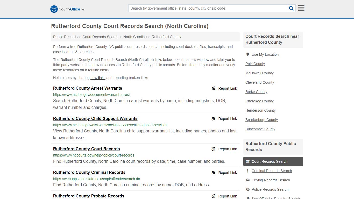 Court Records Search - Rutherford County, NC (Adoptions ...